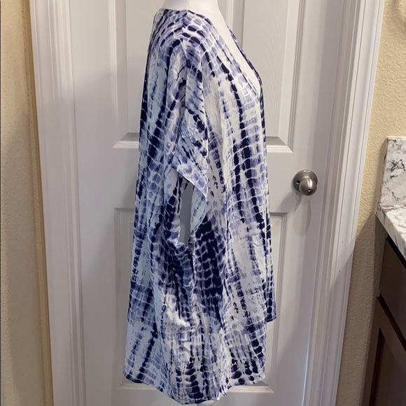 New Blue&White tye die Cardigan Size M - Picture 3 of 6